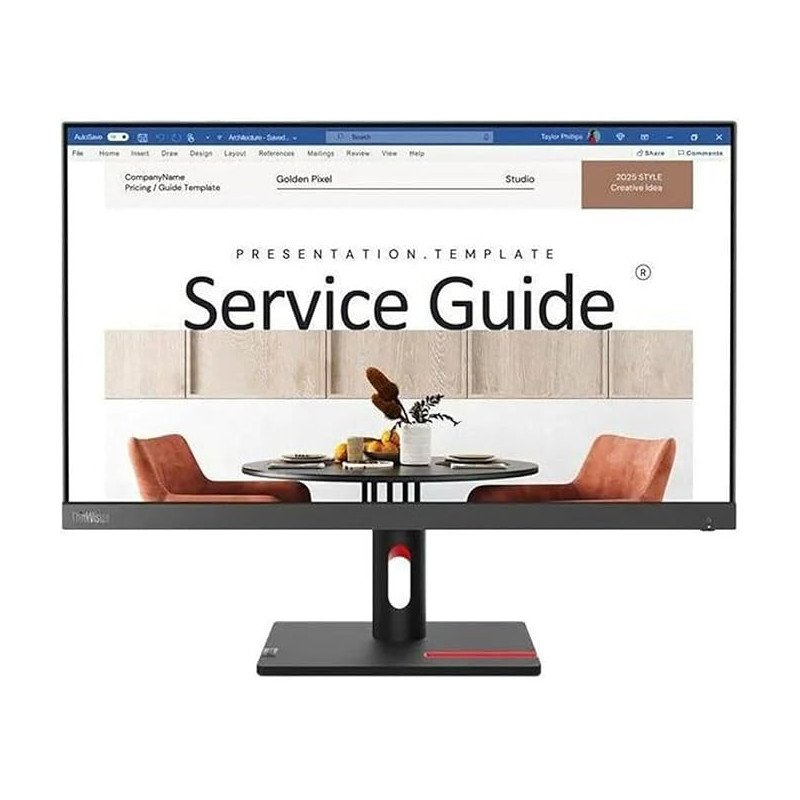 Monitor Lenovo ThinkVision S24i-30 GRADO A CAJA ORIGINAL - 23.8 FHD LED IPS - VGA/HDMI - Negro