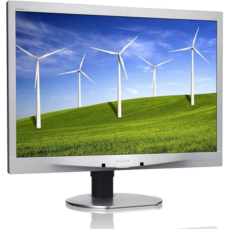 Monitor Philips 241B GRADO B Pîe generico 24 FHD - VGA/DVI/DP - Negro/Plata